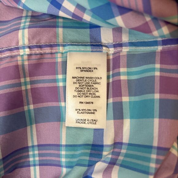 Vineyard Vines On The Go Performance Nylon Shirt Large Plaid - Picture 8 of 8